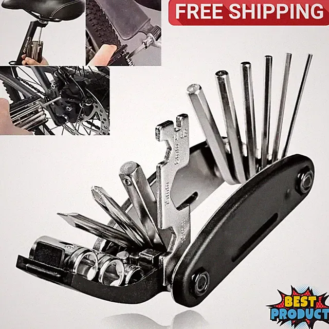 16In1 Bike Repair Tool Set Portable Bicycle MTB Multi Hex Key Wrench Pocket Kit