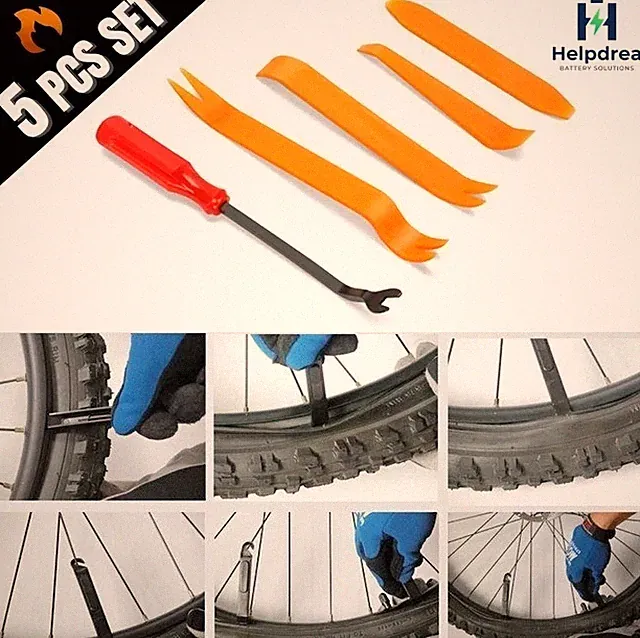 5 Pcs (5-Pack) Ebike Bicycle Tire / Tube Change Removal Levers Tool Set - yellow
