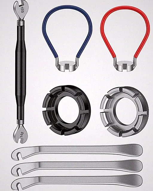 8 Pcs Bike Spoke Wrenches Tool Kit Bicycle Repair Tool Set Silver Pro New Art