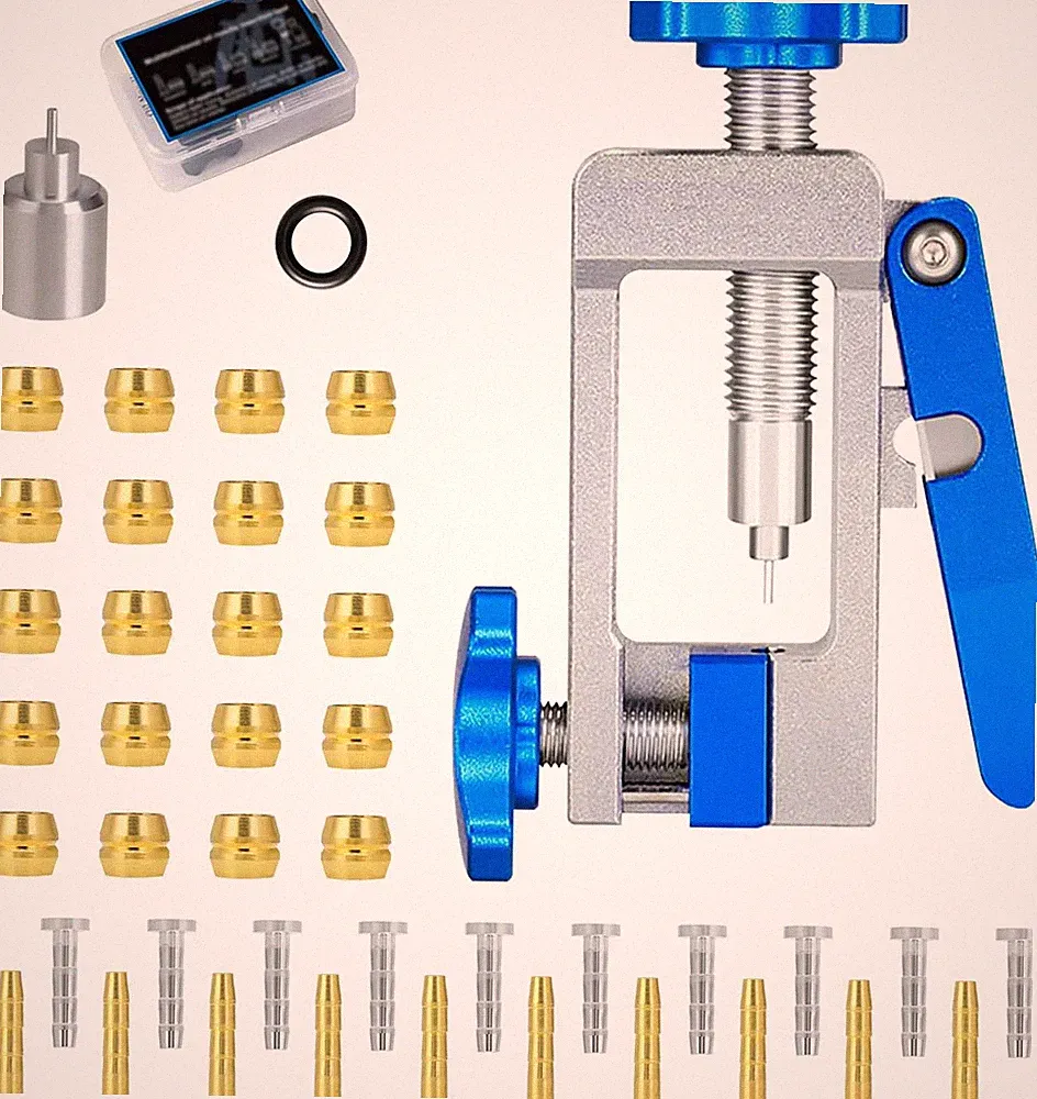 Bicycle Brake Hydraulic Disc Hose Fitting Insert Tool Kit, Upgraded Needle Drive
