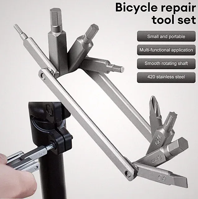 Bicycle Repair Tool MTB Road Bike Hex Spoke Cycling Screwdriver Kit Pocket Fold