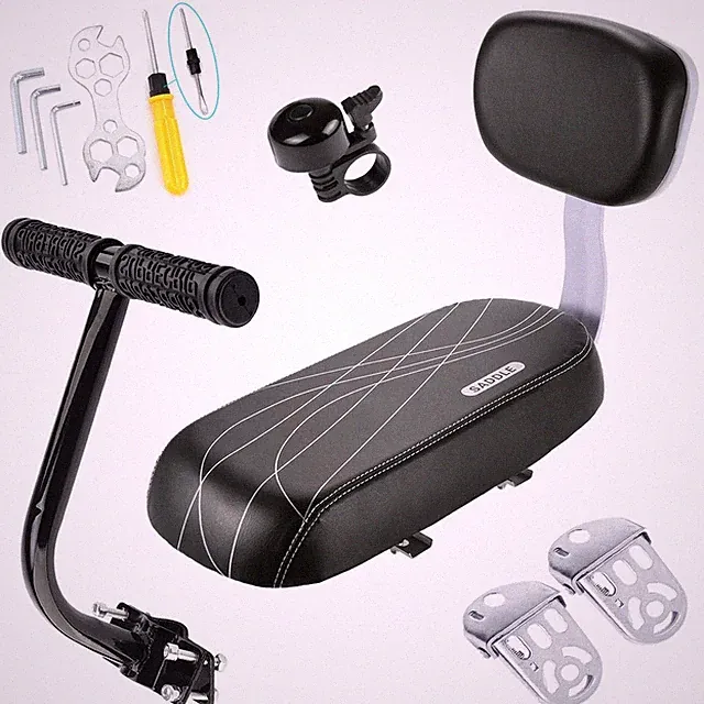 Bike Child Seat Kit, Included Bike Rear Seat Cushion with Safety Cycling Back...