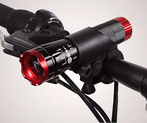 Bike Light Kit with Bike light holder, Battery Charger, Rechargeable Battery