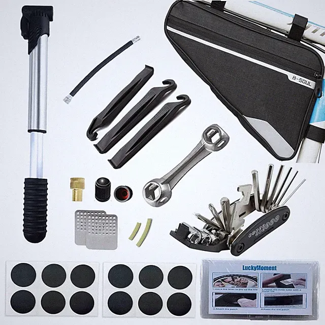 Bike Repair Kit,Mini Bicycle Pump, Bike Tire Repair Tool Kit Contains 16-in-1...