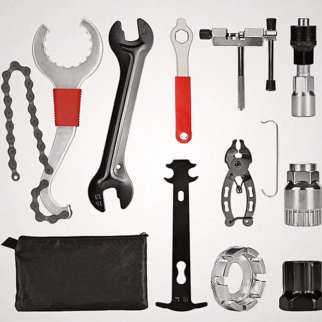 Bike Tool Kit, 10Pcs Professional Bike Repair Tools for Mountain Bike with 3i...