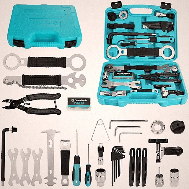 DURATECH 41 Pieces Bike Repair Tools Complete Bike Tools Kit with Storage Box