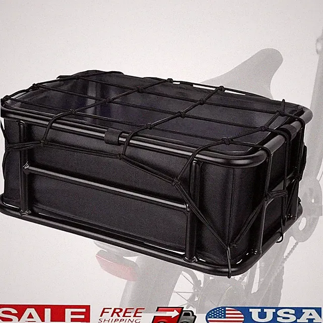 Heavy Duty Bike Rear Basket E-Bike Cargo Rack Kit Waterproof Liner Dog Carrier