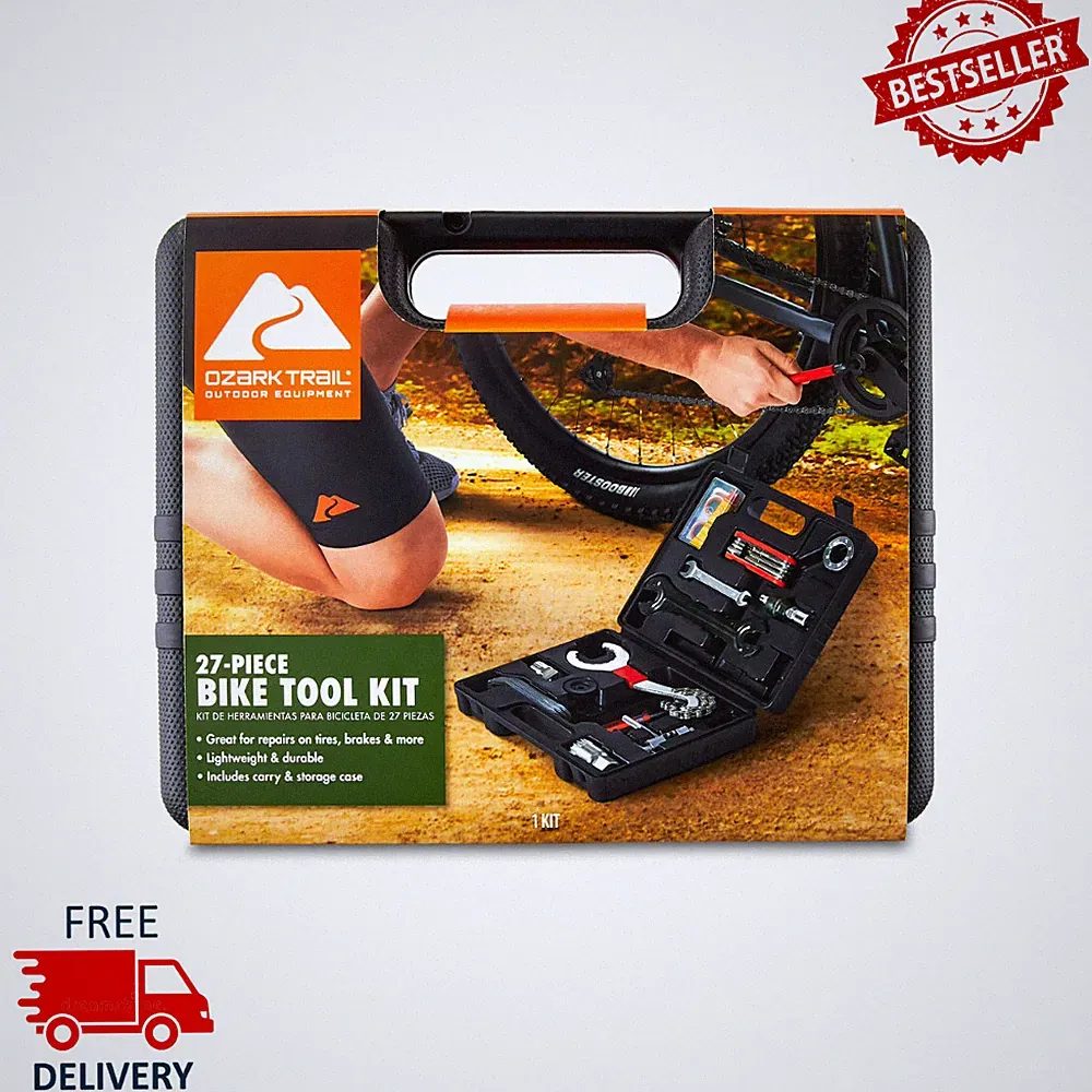 Ozark Trail Bicycle Repair Tool Kit, 27-Piece Bike Maintenance Set, With Case