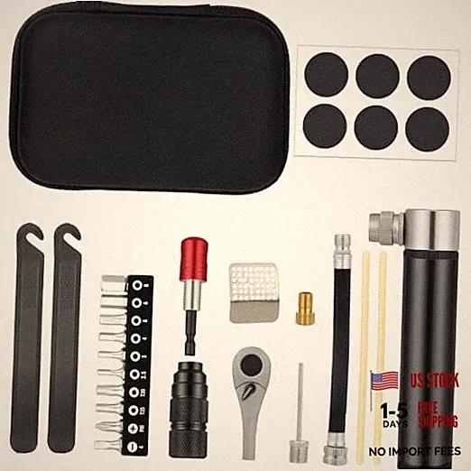 Portable, 1/4 Inch Small Torque Wrench Magnetic Ratchet 28Pcs Bike Tool Kit