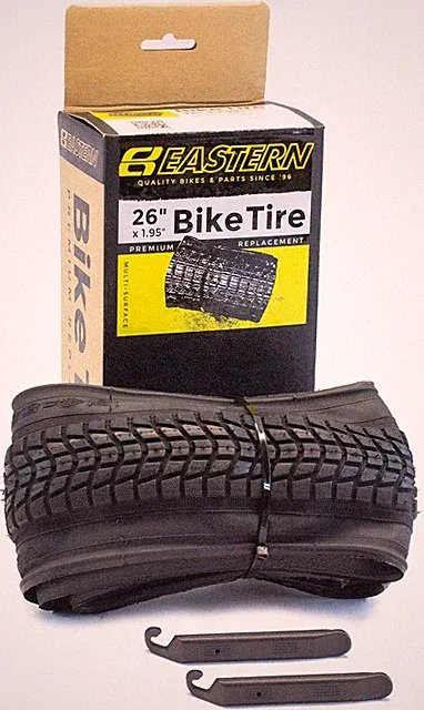 Premium Upgrade 26 X 1.95 Inch Tire with Tools. Fits Bicycles with 26 X 1.75 or