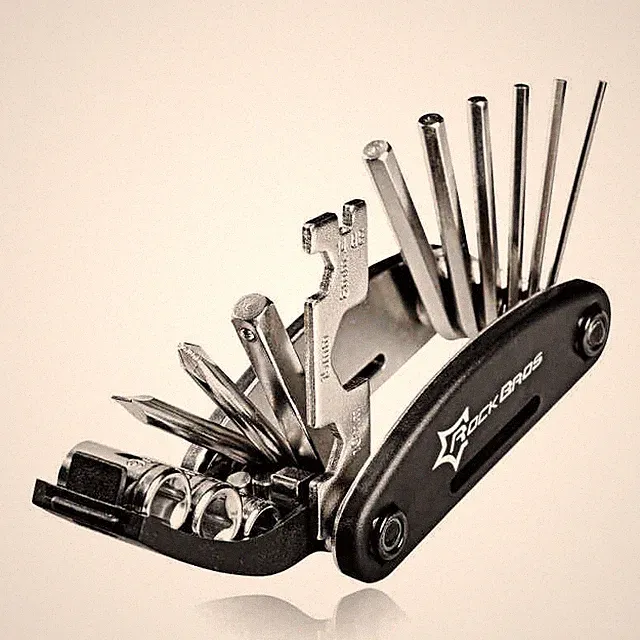 ROCKBROS Bicycle Repair Tool 16 in 1 Bike Pocket Multi Function Folding Tool New