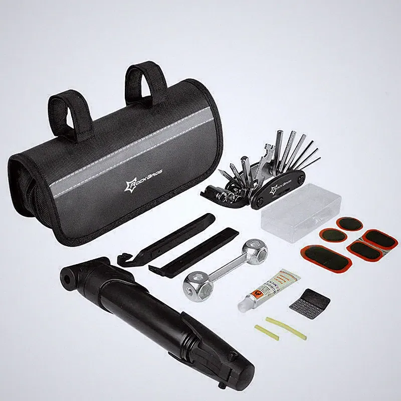 ROCKBROS Bicycle Repair Tool Kit with14pcs Hexwrench Patch Bike Pump Tyre Tools