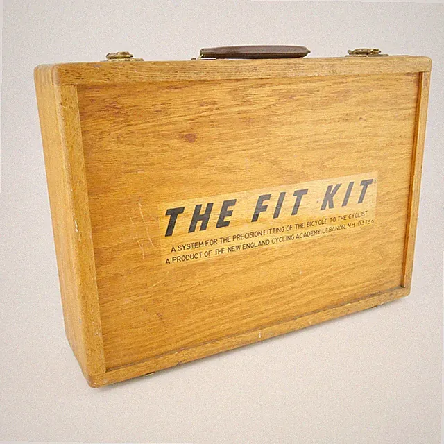 The Fit Kit Bike and Cleat Sizing Tool Kit Box Vintage Wooden Set