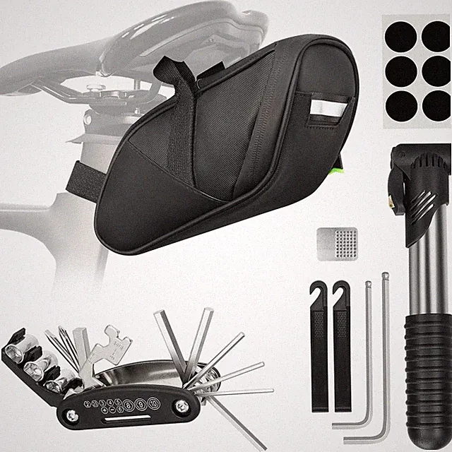 Waterproof Bicycle Repair Kit 16in1 Multitool Pump for Cycling Travel